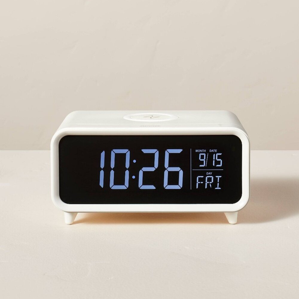 Digital Alarm Clock‎ with Wireless Charging Cream/Black - Hearth & Hand Magnolia